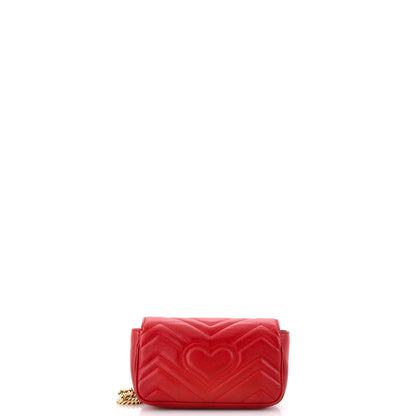 Gucci Gg Marmont Flap Bag Matelasse Leather Super Mini