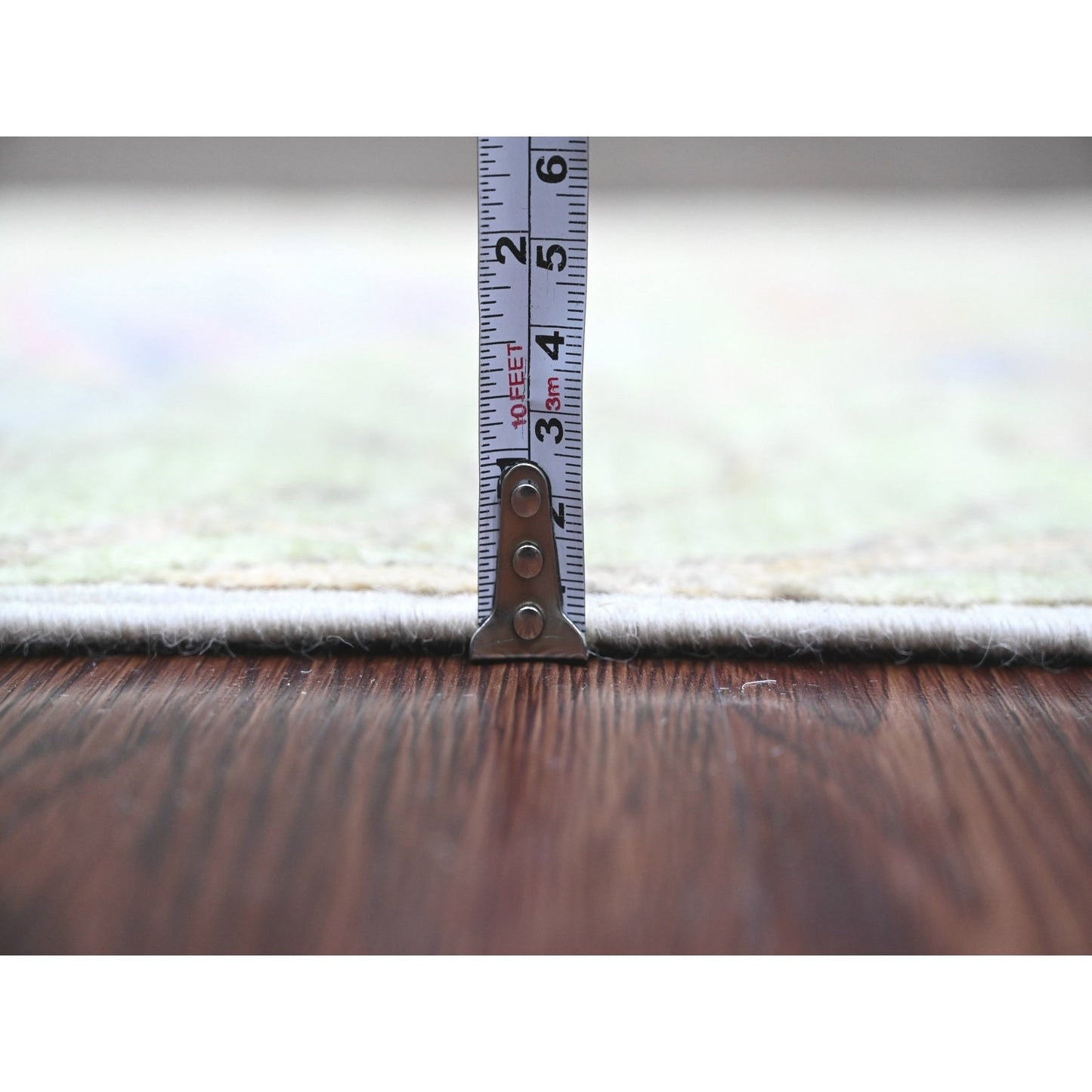 2'5"X9'9" Green Afghan Peshawar Birds Design Hand Knotted Wool Runner Rug