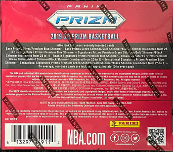 2019/20 Panini Prizm 1St Off The Line Fotl Basketball Hobby Box