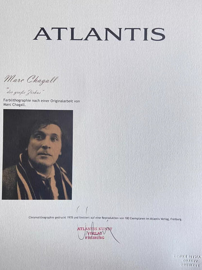 Marc Chagall Lithograph Coa Signed Hand Numbered Limited ,
