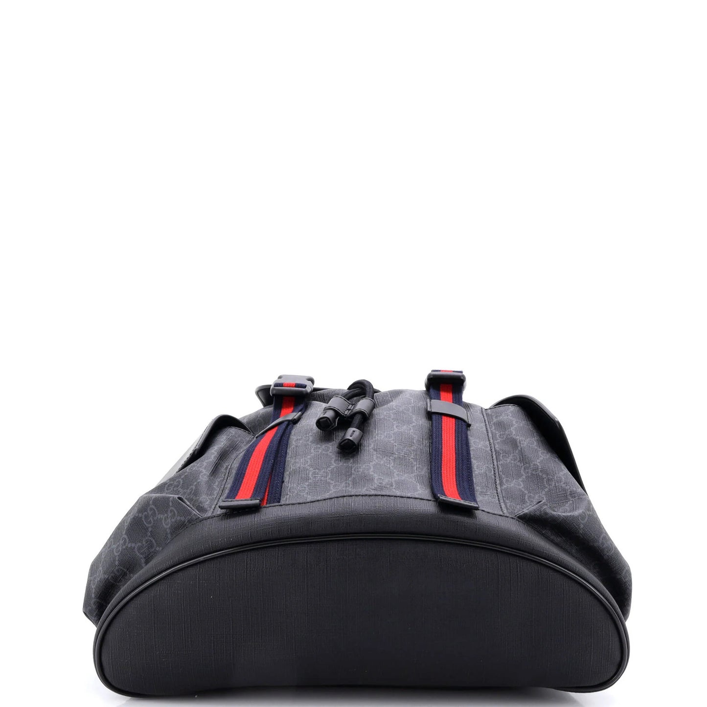 Gucci Double Pocket Buckle Backpack Gg Coated Canvas Large