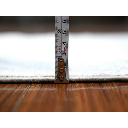 2'9"X12'1" Goose Gray Wool Weft Afghan Angora Oushak Runner Oriental Rug