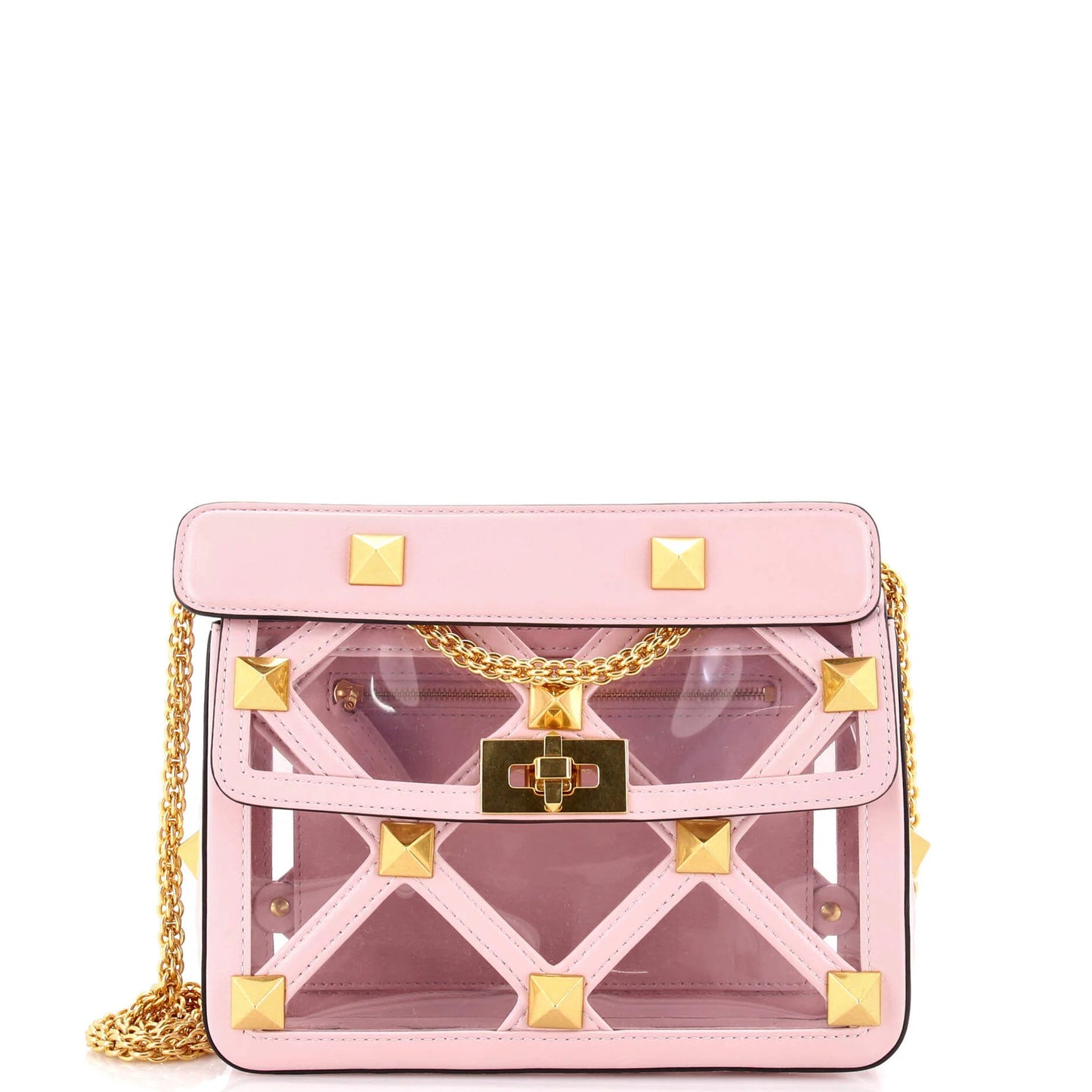 Valentino Garavani Roman Stud Flap Bag Quilted Pvc With Leather Medium