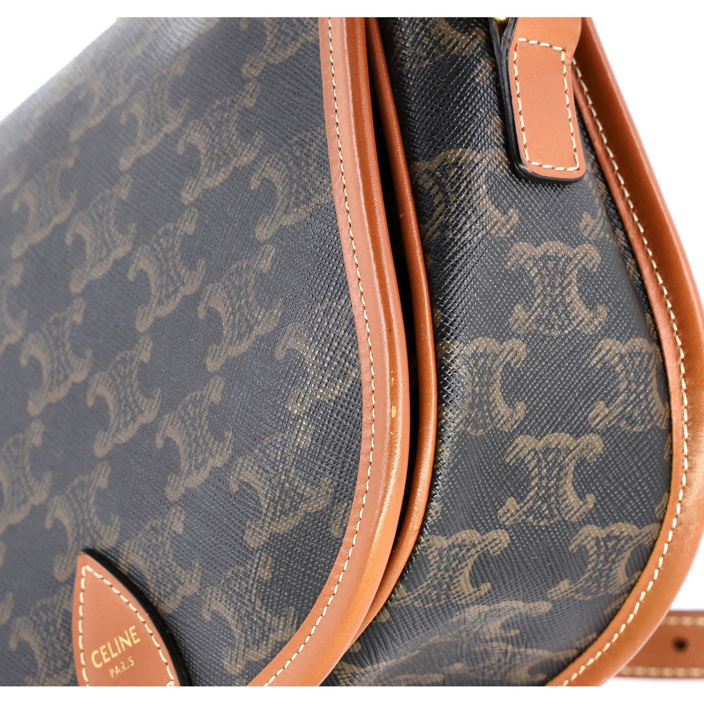 Celine Folco Bag Triomphe Coated Canvas Medium