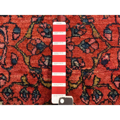 5'3"X6'7" Red Antique Zoroastrian Clean And Soft Wool Hand Knotted Rug