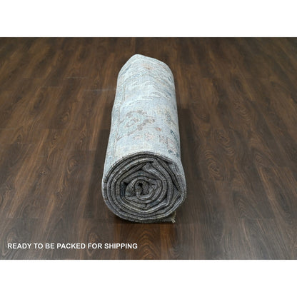 12'X17'10" Gray Oushak Design Wool Hand Knotted Oversized Oriental Rug