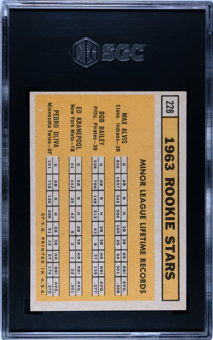 Ed Kranepool, Tony Oliva, Max Alvis & Bob Bailey 1963 Topps Card #228 (Sgc Ex-Nm