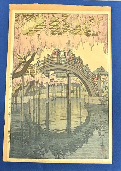 Woodblock Print Kameido Scenes Tokyo by Hiroshi Yoshida 1927