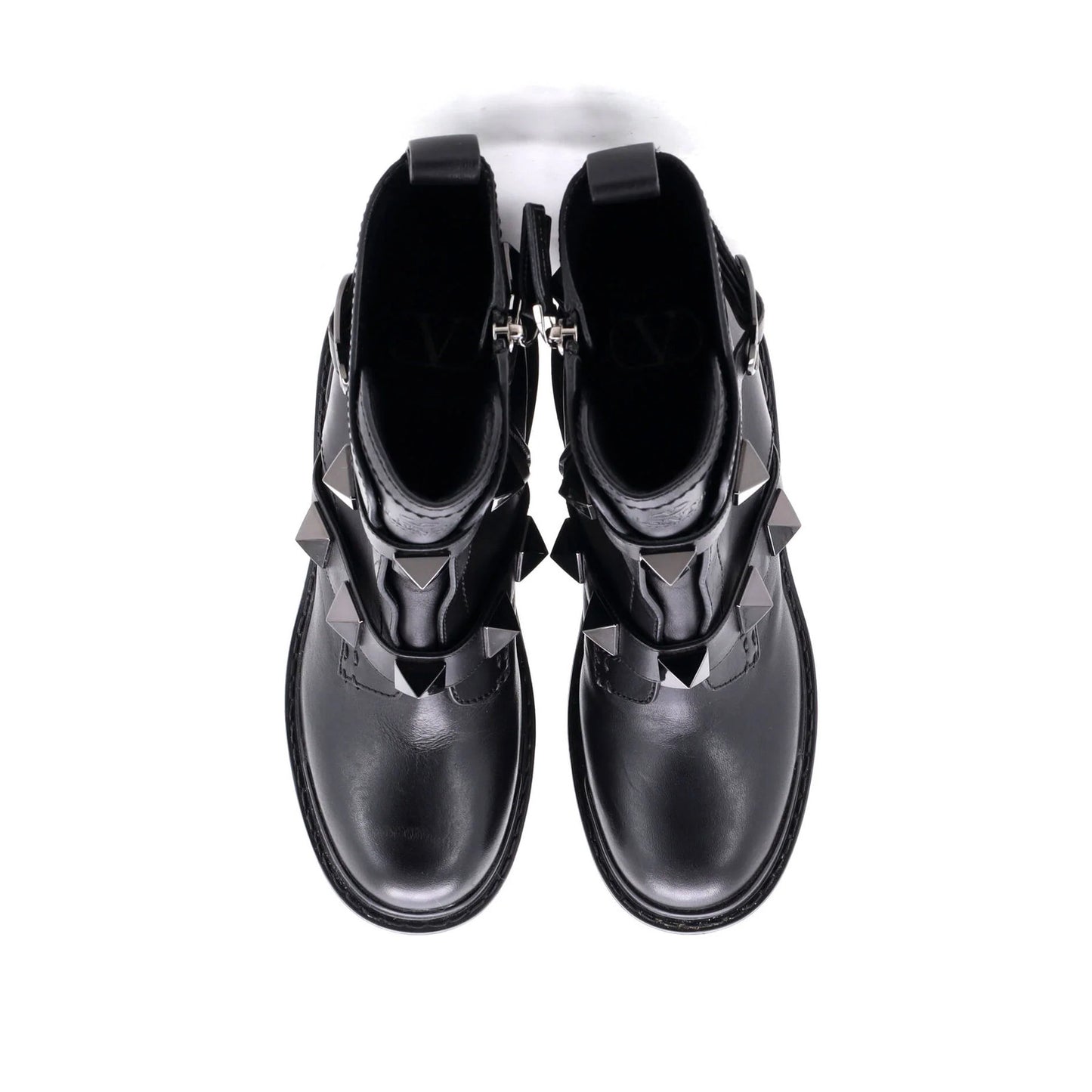 Valentino Garavani Women'S Roman Stud Combat Ankle Boots Leather