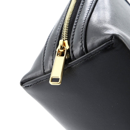 Celine Cuir Triomphe Zip Around Chain Clutch Leather