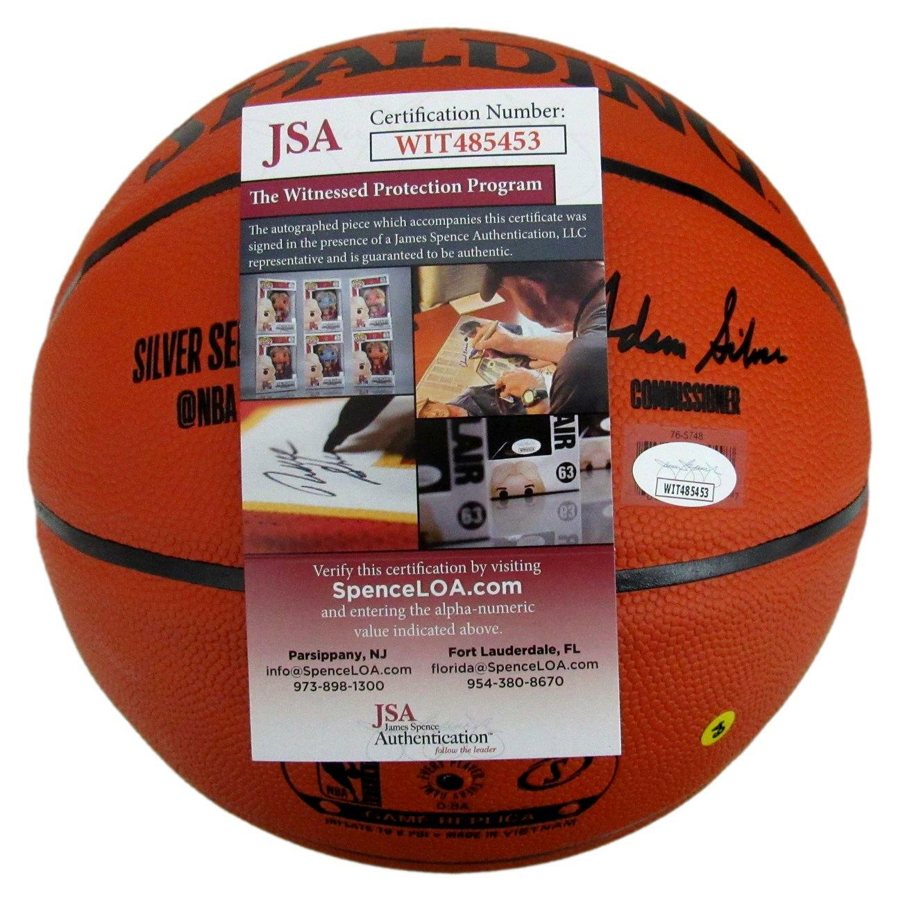Alex English Hof Nuggets Signed/Inscribed Spalding Nba Basketball Jsa 159272