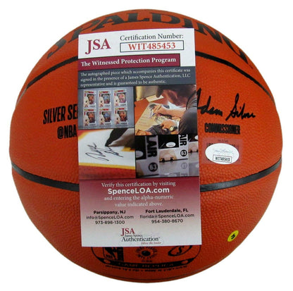 Alex English Hof Nuggets Signed/Inscribed Spalding Nba Basketball Jsa 159272