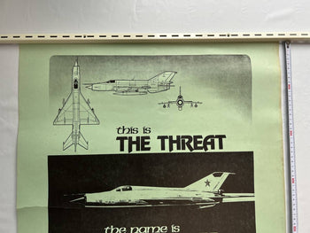 Vintage Cold War Poster Mig-21 Fishbed Soviet Fighter Jet Mcdonnell Douglas 74X5