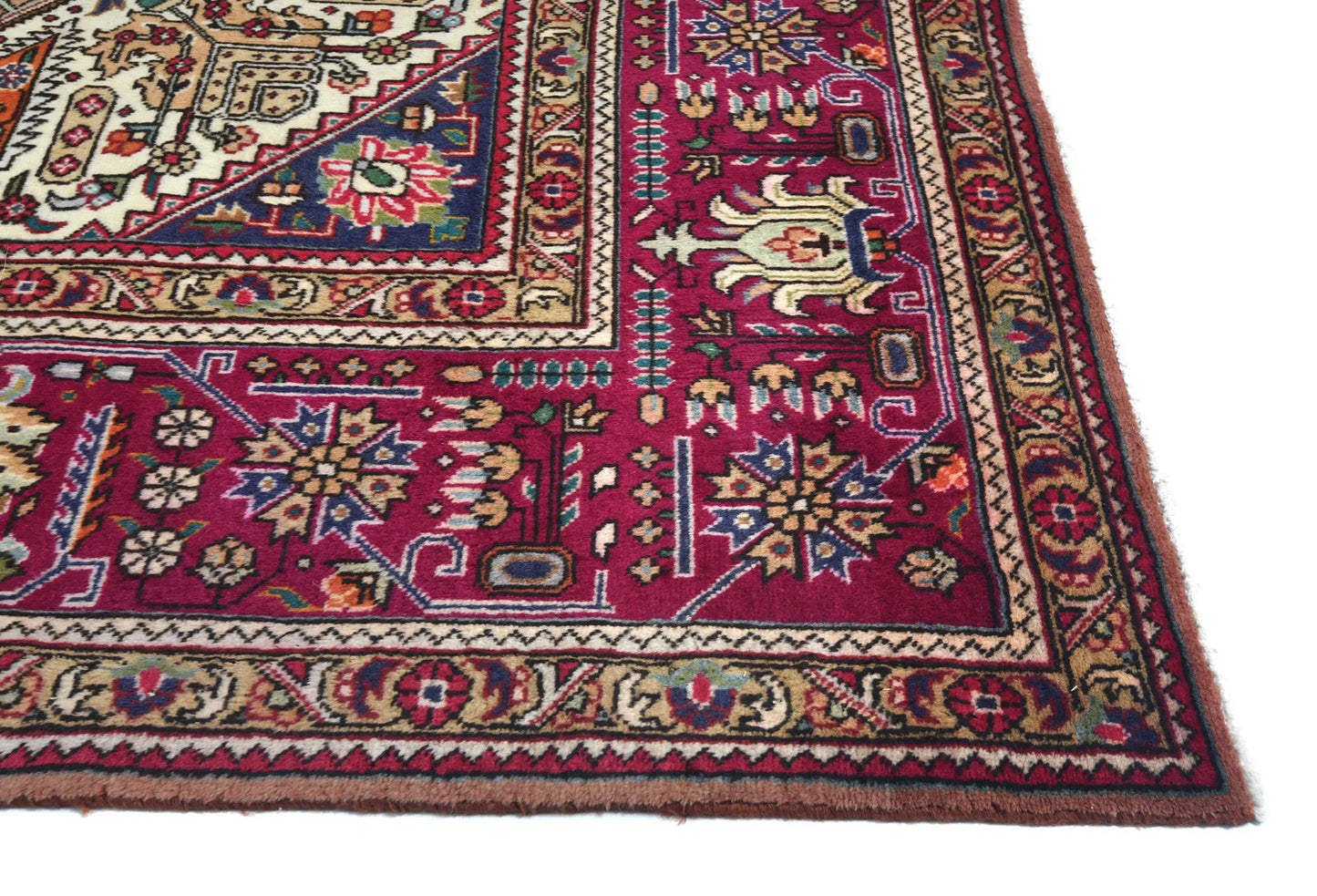 Oriental Rug Hand Knotted Vintage Carpet Medallion Design Dining Room