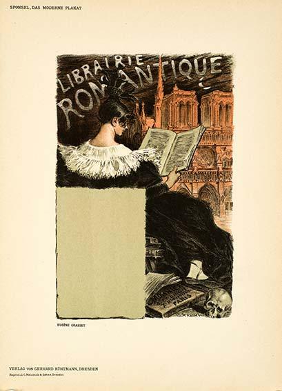 Librairie Romantique By Grasse Das Moderne Plakat 1897 Original Stone Lithograph