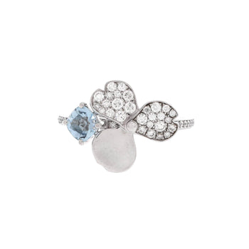 Tiffany & Co. Paper Flowers Ring Platinum With Aquamarine And Diamonds