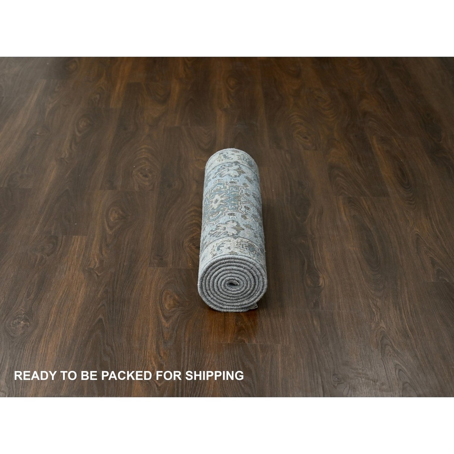 2'7"X7'9" Medium Gray Hand Knotted Karjihooz Design Wool Runner Rug