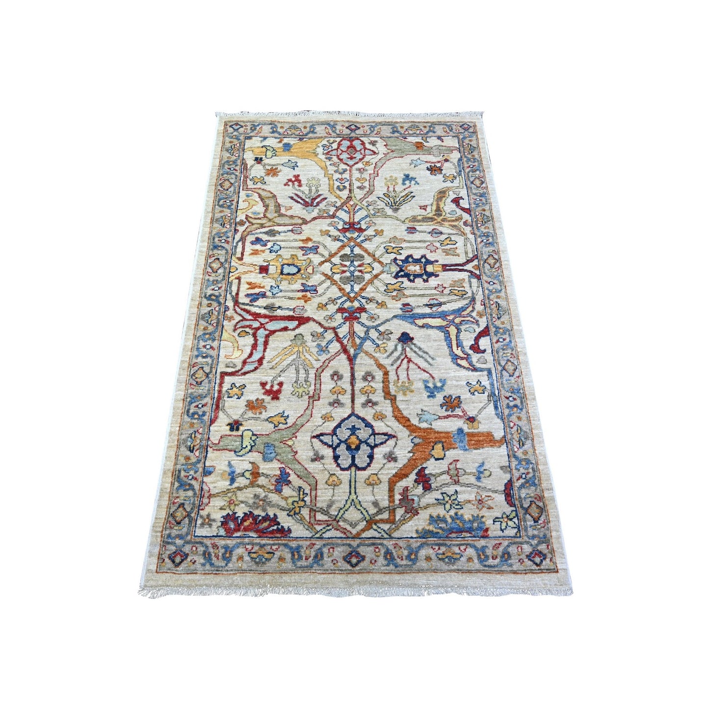 3'1"X5' Gray Aryana Natural Dyes Pure Wool Hand Knotted Oriental Rug