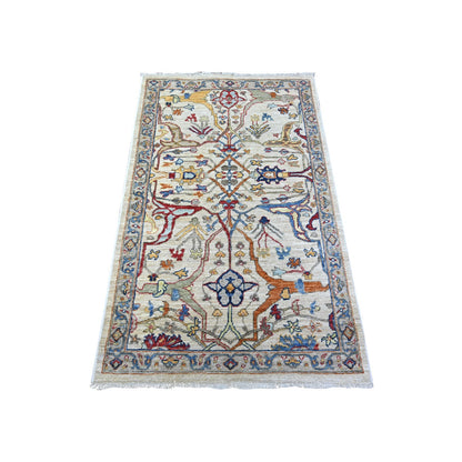 3'1"X5' Gray Aryana Natural Dyes Pure Wool Hand Knotted Oriental Rug