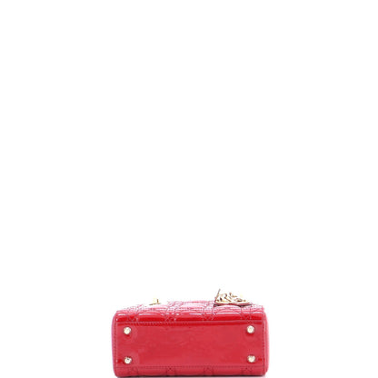 Christian Dior Lady Dior Chain Bag Cannage Quilt Patent Mini