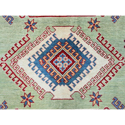 8'X10'4" Green Afghan Special Kazak Hand Knotted Pure Wool Oriental Rug