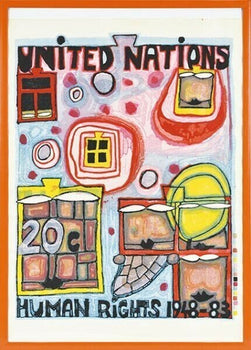 Friedensreich Hundertwasser (Austria, 1928-2000) Original Woodblock Print Framed