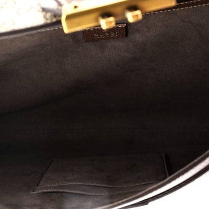 Gucci Padlock Web Messenger Bag Gg Coated Canvas Large