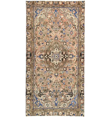 Semi-Antique Vintage Oriental Runner Rug Floral