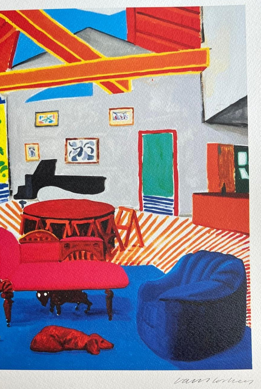 David Hockney Lithograph Coa Signed Op Numbered By Hand Limited