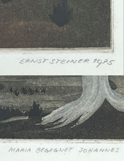 Steiner Ernst (Swiss) Original Etching Print Signed Numbered Framed "Maria"