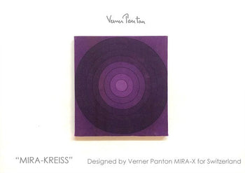 Vintage Verner Panton Mira X Kreiss Velvet Art Board Purple Square Mid Century