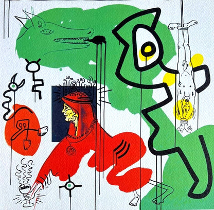 Keith Haring Lithograph Coa Signed Numbered Op Certified