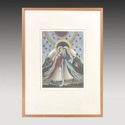Steiner Ernst (Swiss) Original Etching Print Signed Numbered Framed "Maria"