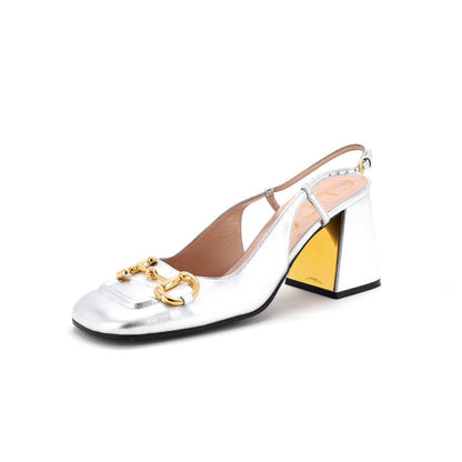 Gucci Women'S Horsebit Slingback Pumps Leather