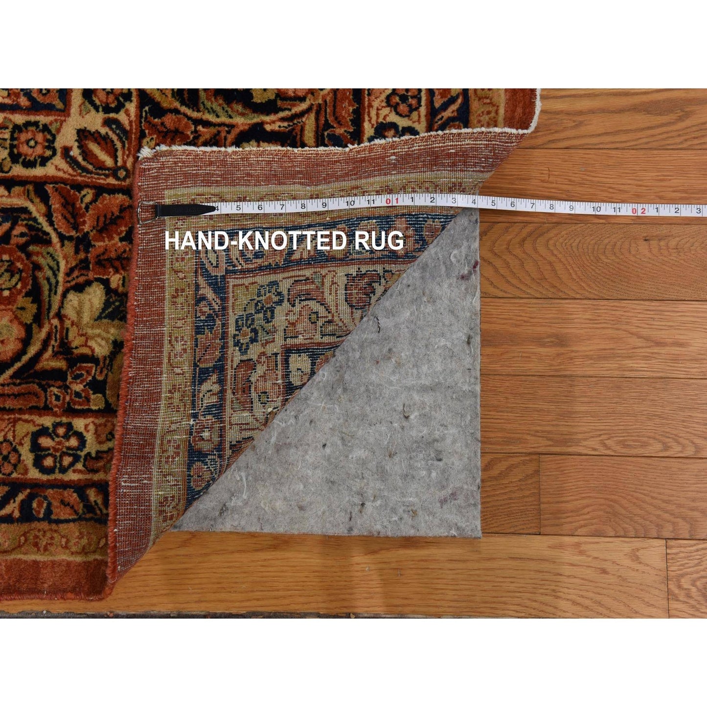 11'10"X15'6" Orange Antique Saroogh 100% Wool Hand Knotted Oriental Rug