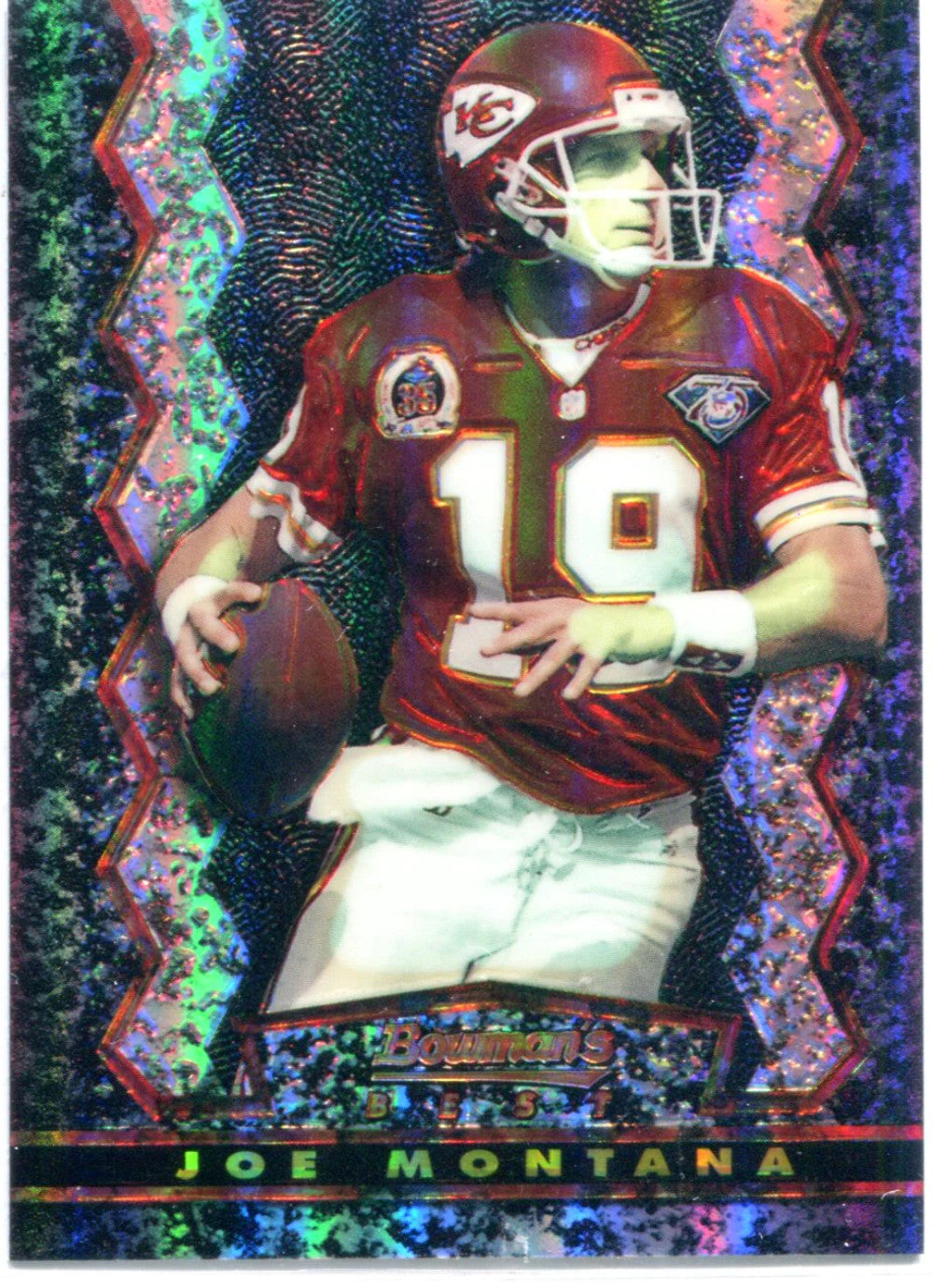 Joe Montana 1995 Bowman'S Best Refractor Card