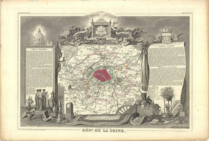 Victor Levasseur Department Of The Seine " Lithograph 1846 Other