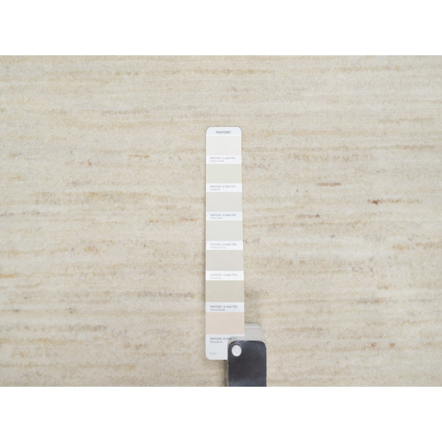 2'6"X11'10" White Modern Lori Buft Gabbeh Wool Hand Knotted Runner Rug