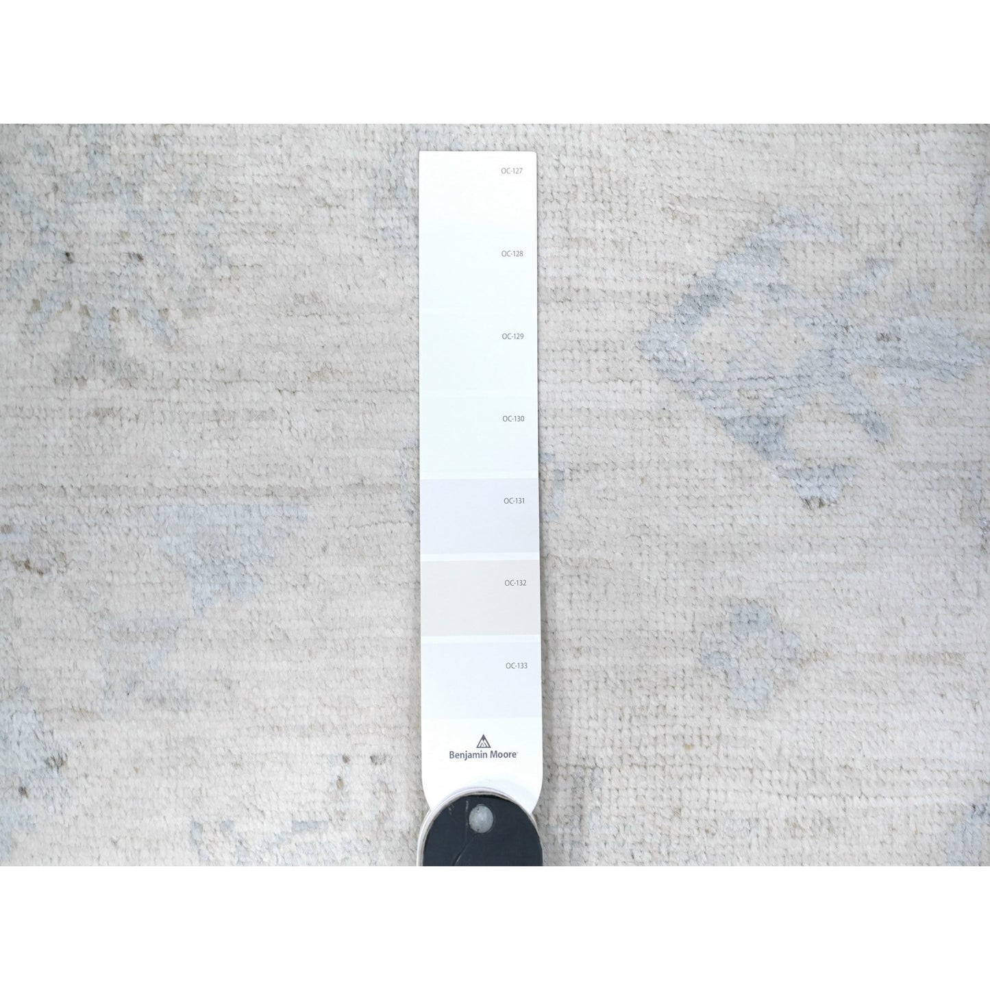 8'9"X11'7" Ivory Pure Wool White Wash Peshawar Hand Knotted Rug