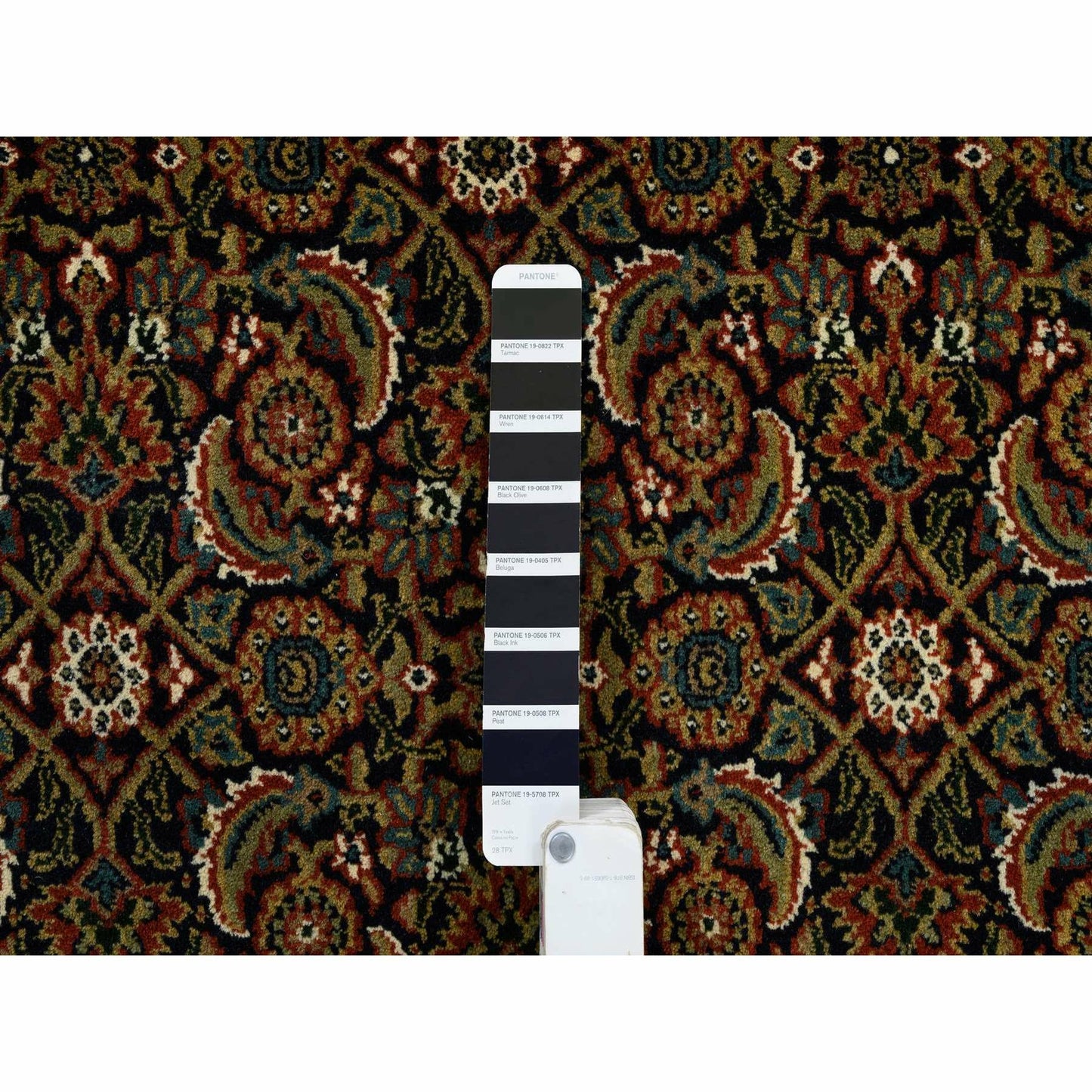 5'2"X7'4" Navy Blue Hand Knotted Herati 250 Kpsi Wool Rug