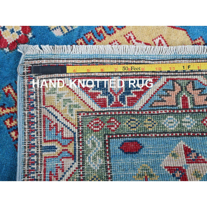 2'9"X8'2" Bayern Blue Kazak Hand Knotted Soft Wool Runner Oriental Rug