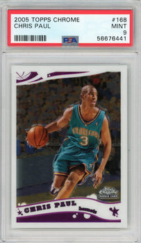 Chris Paul 2005 Topps Chrome Rookie Card #168 (Psa Mint 9)