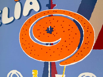 Orelia Orangina Villemot Authentic Original Vintage Poster On Linen 1983