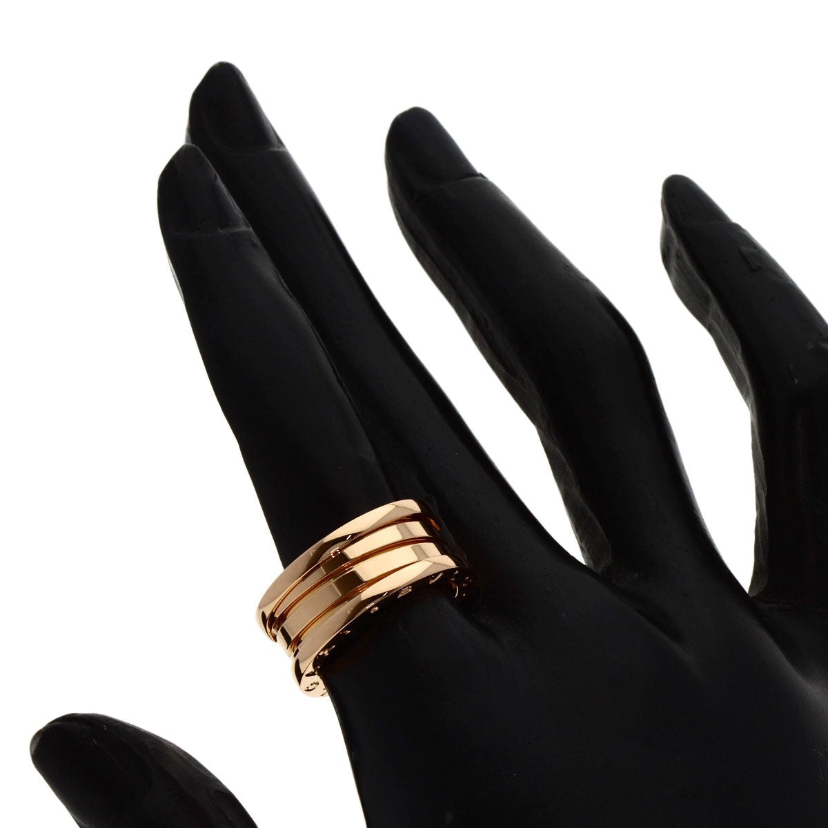 Gold BVLGARI B.zero1 3 band #52 Ring K18 Pink