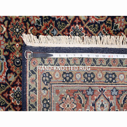 5'1"X7'1" Midnight Blue All Over Herrita Design Hand Knotted Wool Rug