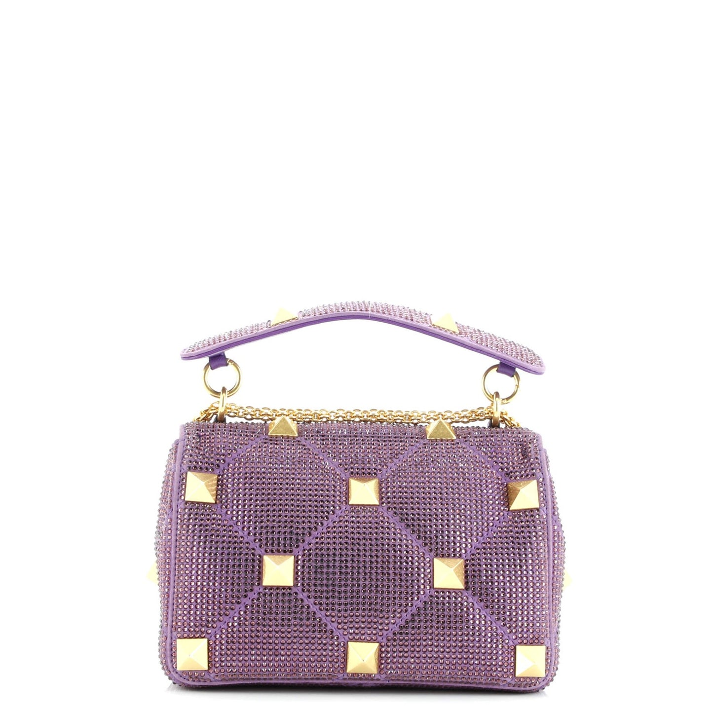 Valentino Garavani Roman Stud Flap Bag Embellished Suede Medium