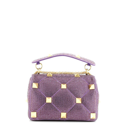 Valentino Garavani Roman Stud Flap Bag Embellished Suede Medium