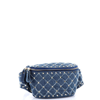 Valentino Garavani Rockstud Spike Belt Bag Quilted Denim