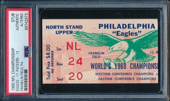 1960 Nfl Championship Game Ticket Stub Eagles Vs.