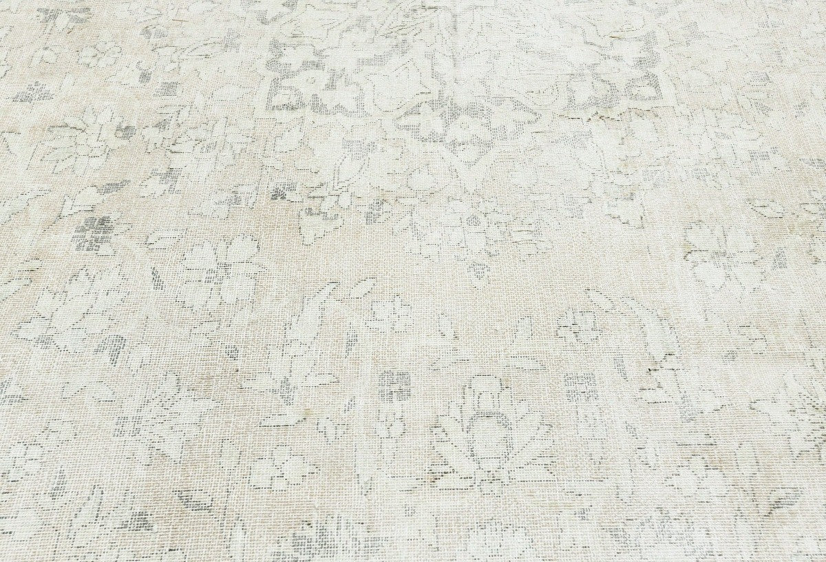 7'4X10'6 Vintage Large Antique Oriental Rug Muted Floral Distressed Wool Carpet